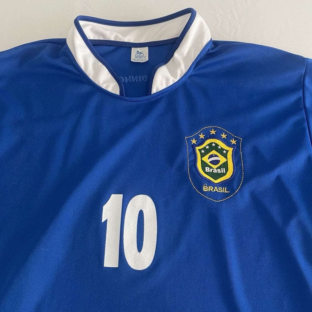 Brasil RONALDINHO #10 unisex pullover blue jersey youth small